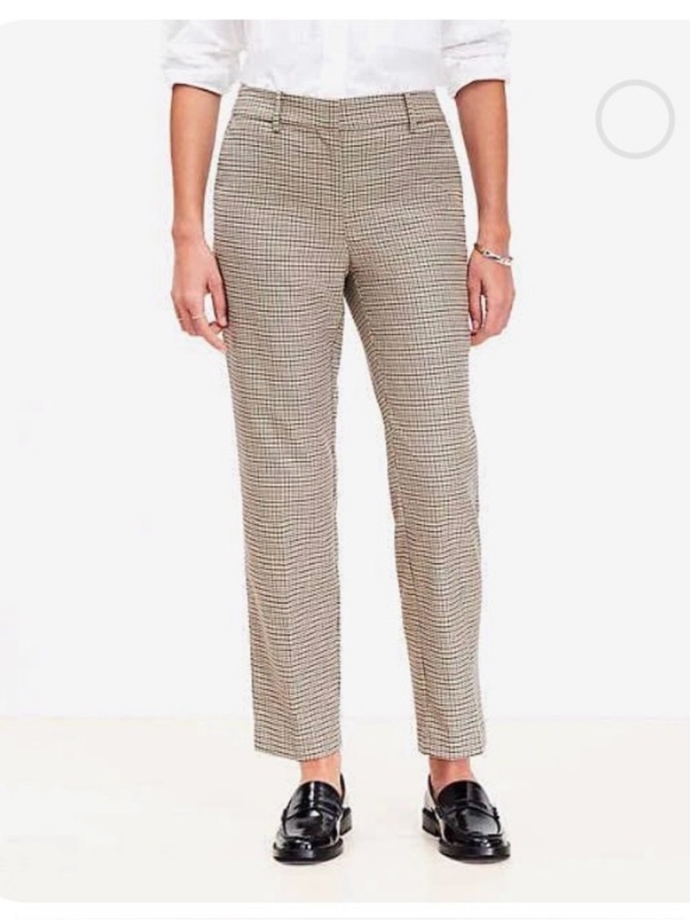 Loft The Riviera Slim Pants Plaid Curvy